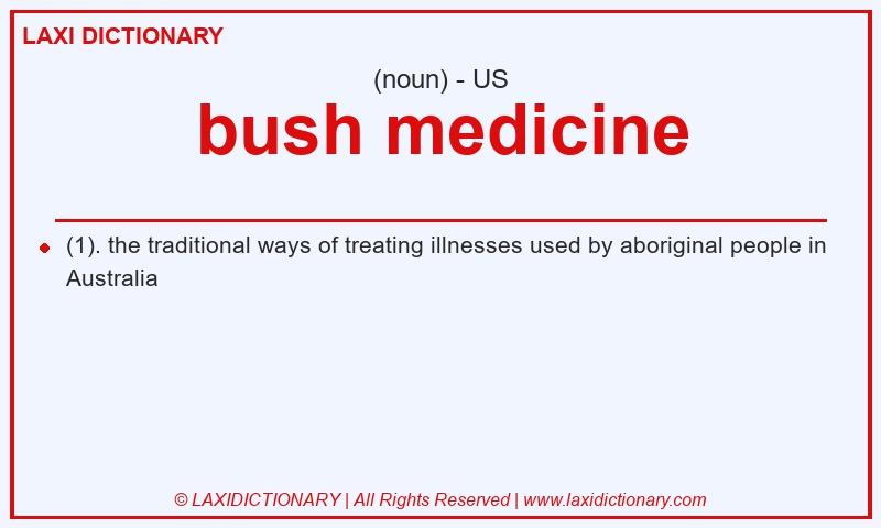 Definition bush medicine in American English