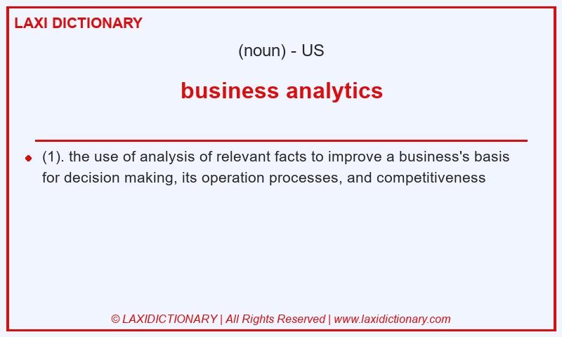 Definition business analytics in American English