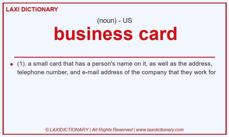 Definition business card in American English