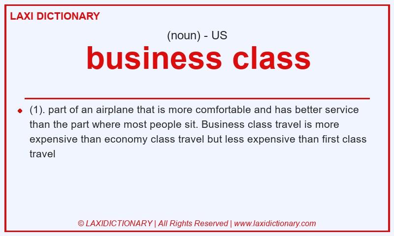 Definition business class in American English