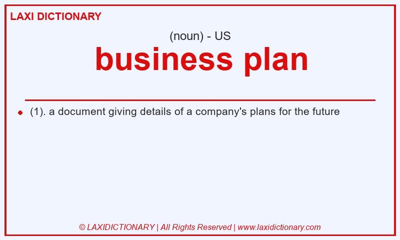 Definition business plan in American English