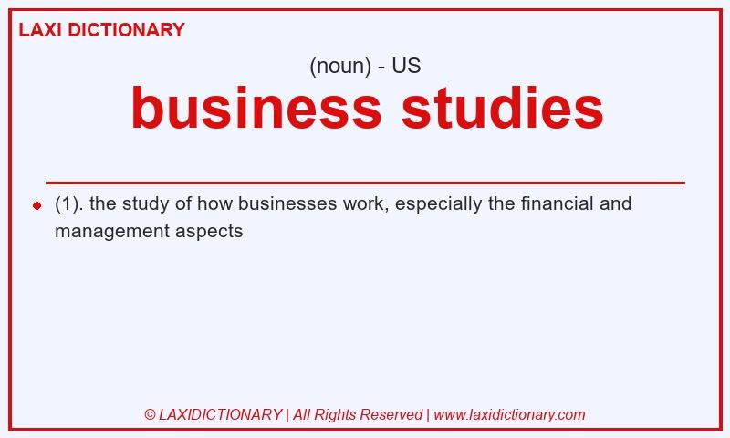 Definition business studies in American English