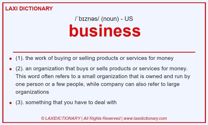 Definition business in American English