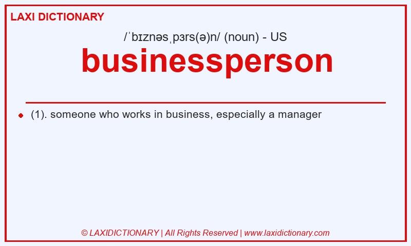 Definition businessperson in American English