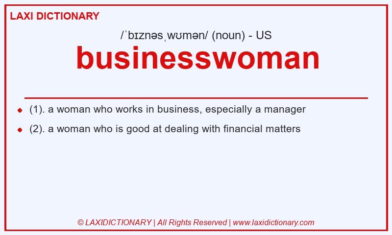 Definition businesswoman in American English