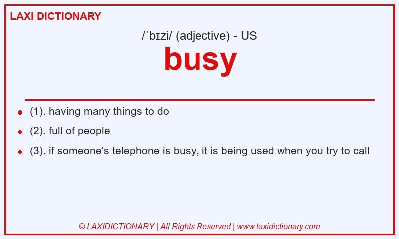 Definition busy in American English