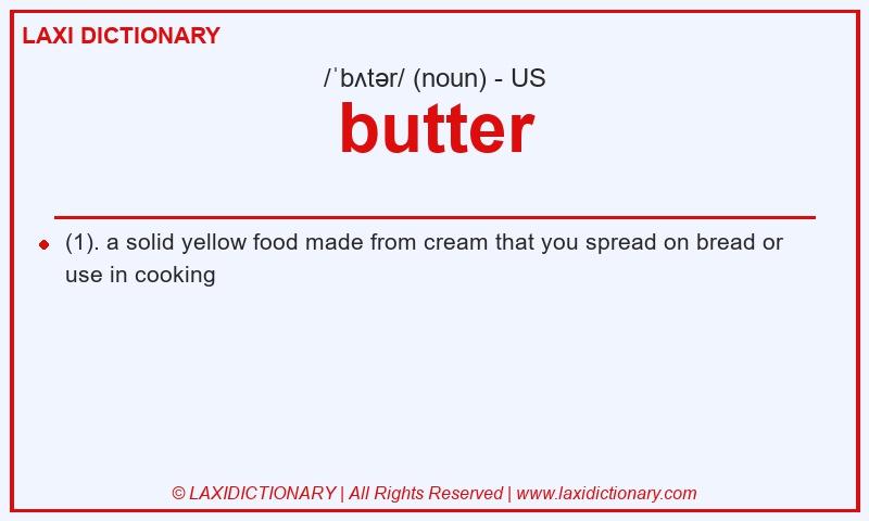 Definition butter in American English