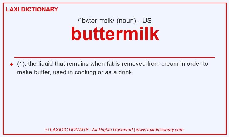 Definition buttermilk in American English