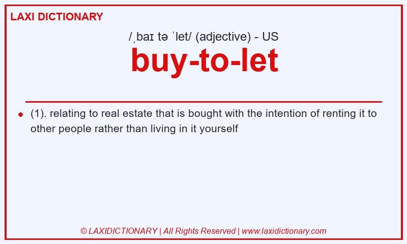 Definition buy-to-let in American English