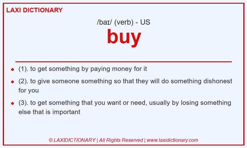 Definition buy in American English
