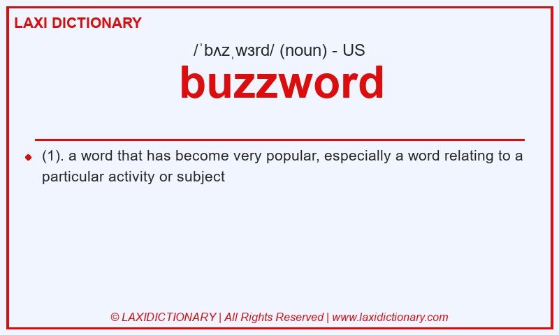 Definition buzzword in American English