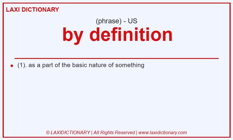 Definition by definition in American English