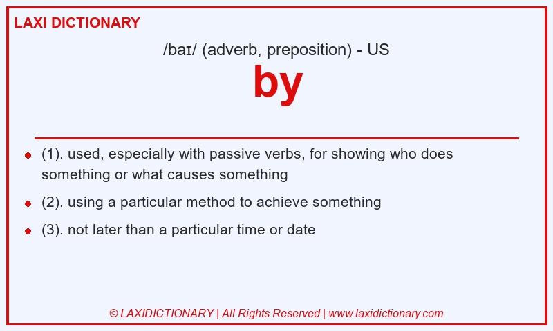 Definition by in American English