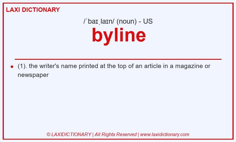 Definition byline in American English
