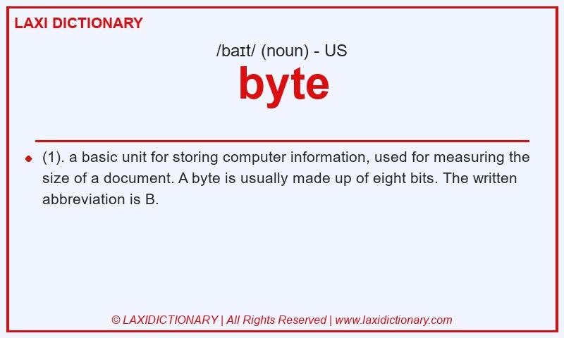 Definition byte in American English