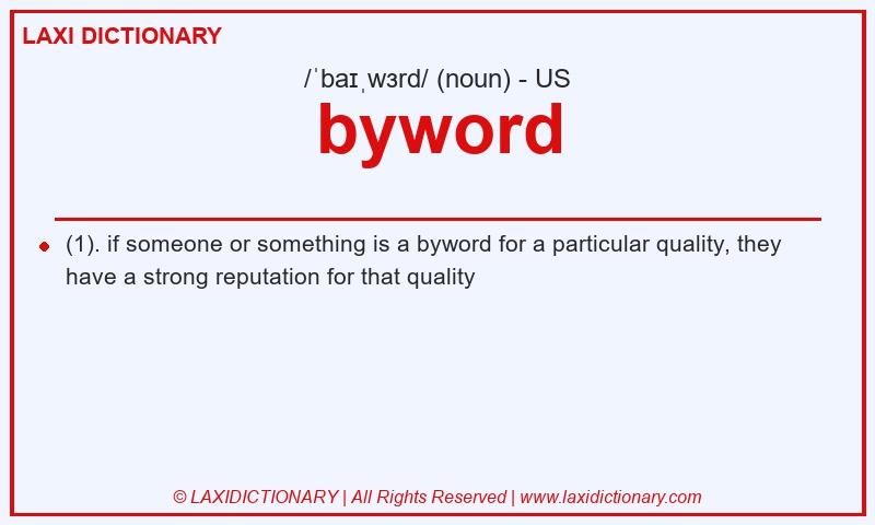 Definition byword in American English