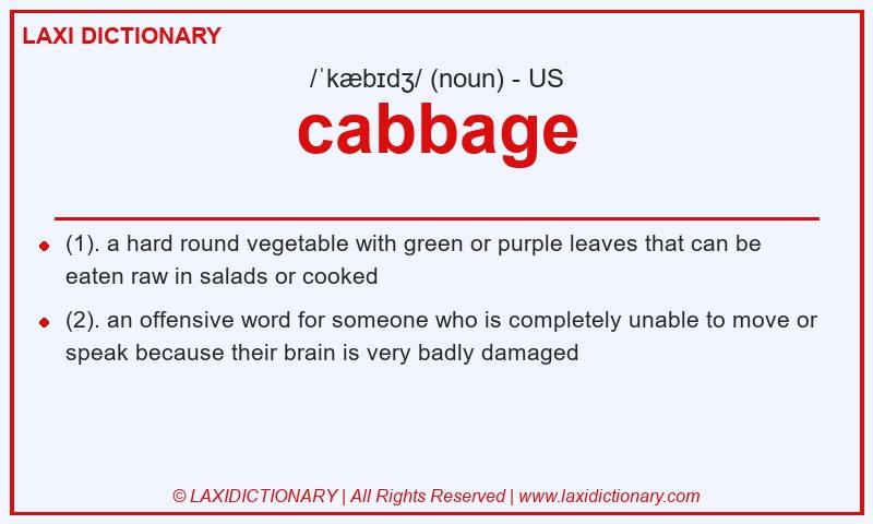 Definition cabbage in American English