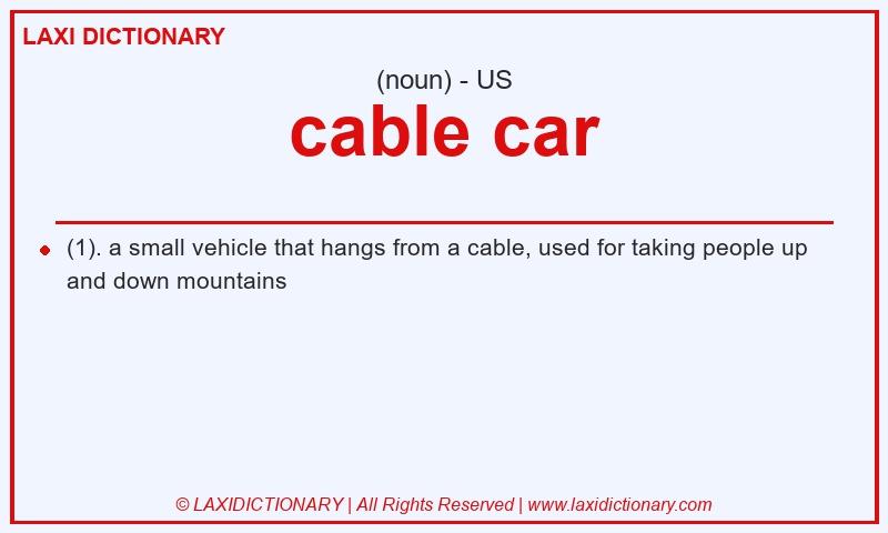 Definition cable car in American English