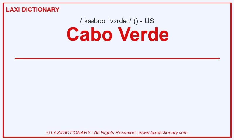Definition Cabo Verde in American English