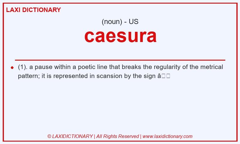 Definition caesura in American English