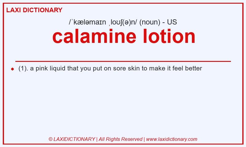 Definition calamine lotion in American English