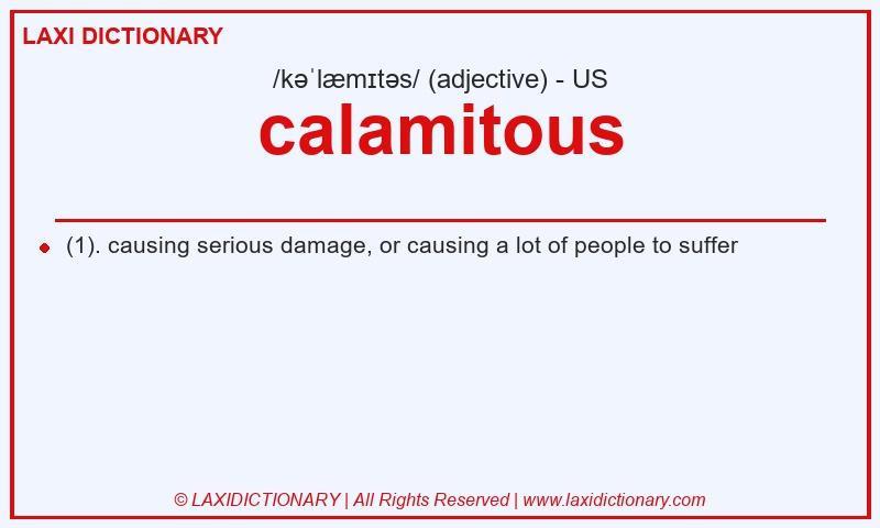 Definition calamitous in American English