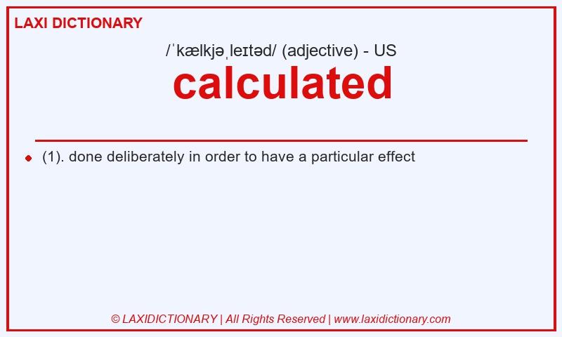 Definition calculated in American English