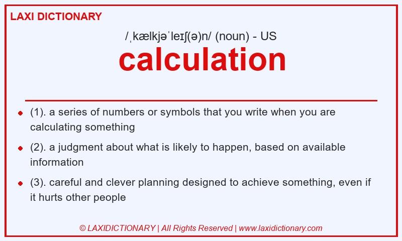 Definition calculation in American English