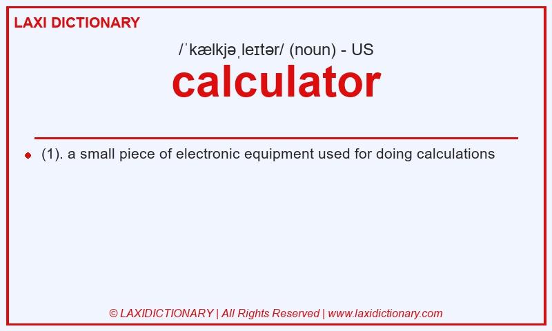 Definition calculator in American English