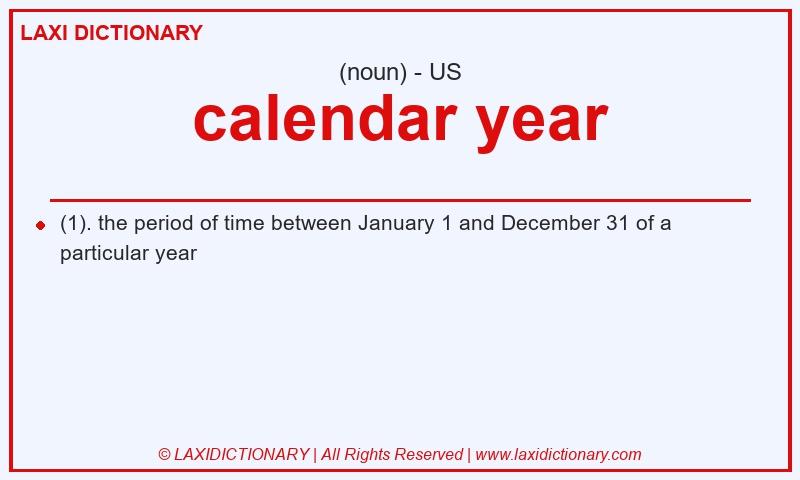 Definition calendar year in American English