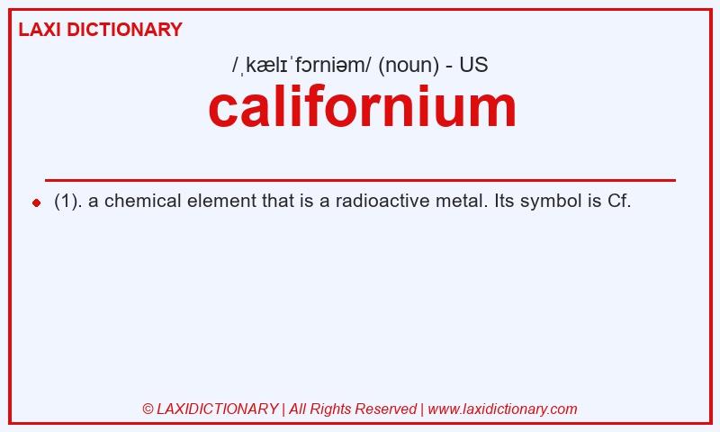 Definition californium in American English