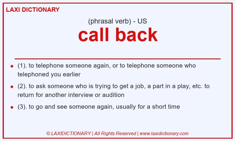 Definition call back in American English