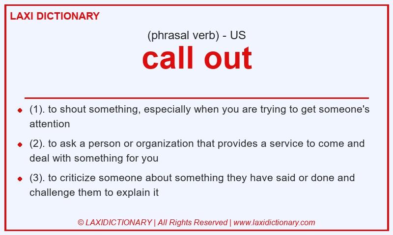Definition call out in American English