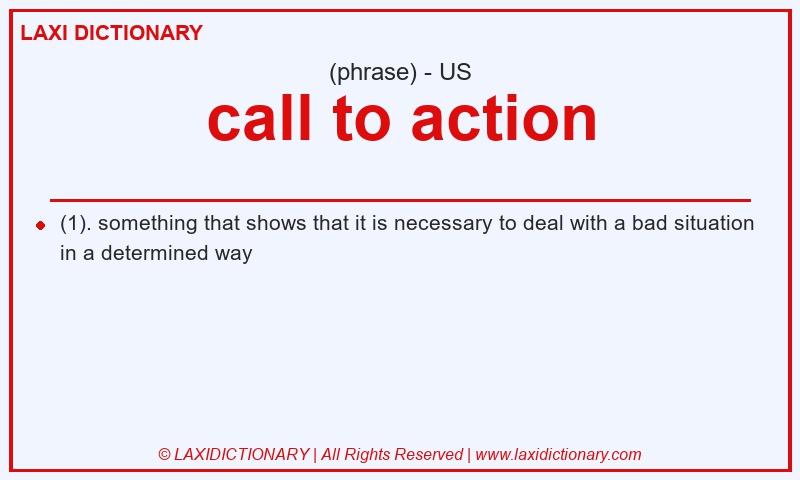 Definition call to action in American English