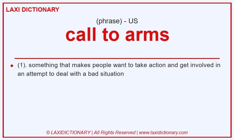 Definition call to arms in American English