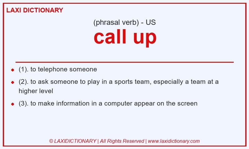 Definition call up in American English