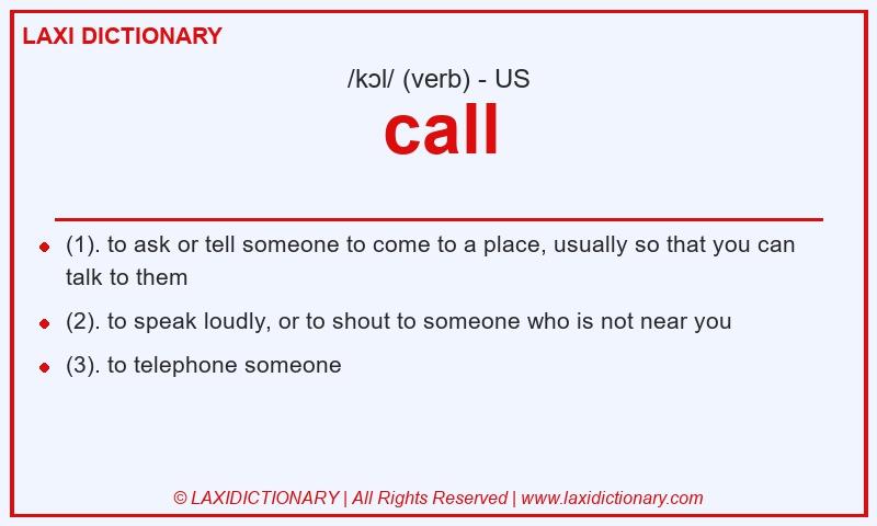 Definition call in American English