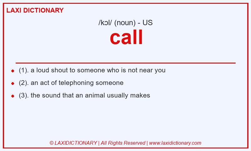 Definition call in American English