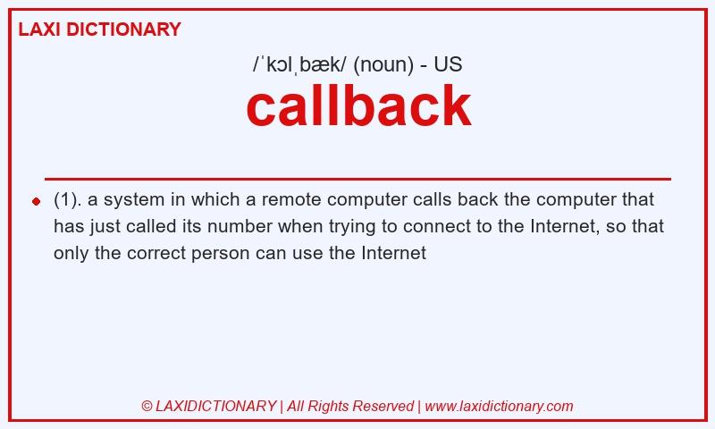 Definition callback in American English