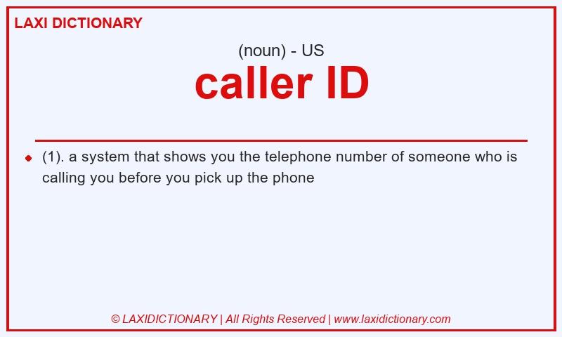 Definition caller ID in American English