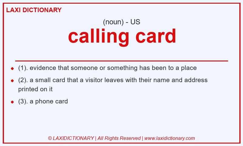 Definition calling card in American English