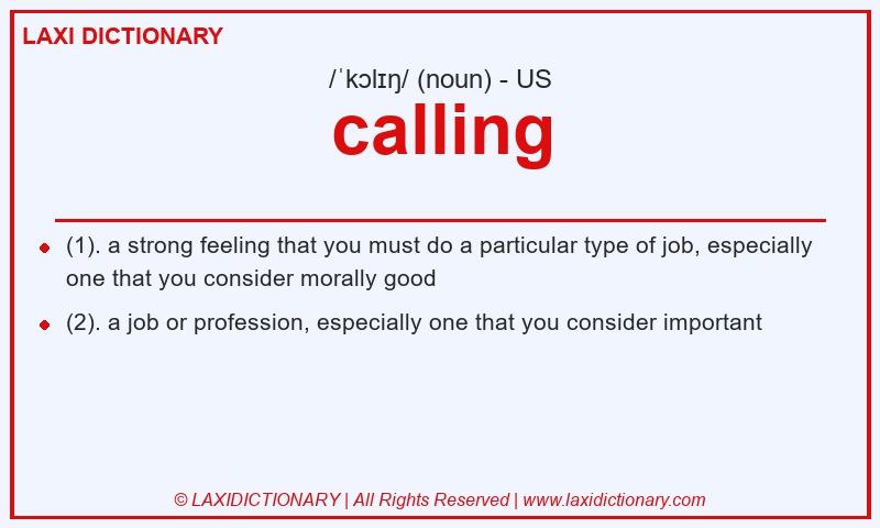 Definition calling in American English