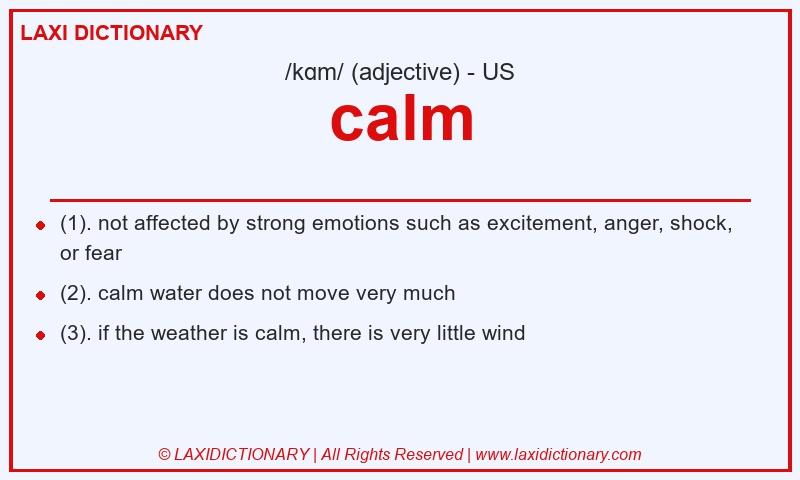 Definition calm in American English