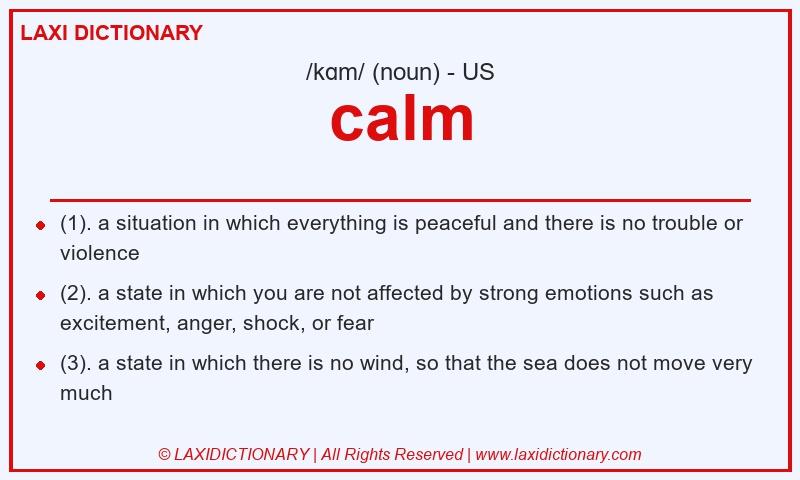 Definition calm in American English