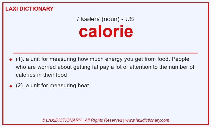 Definition calorie in American English