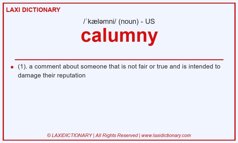 Definition calumny in American English