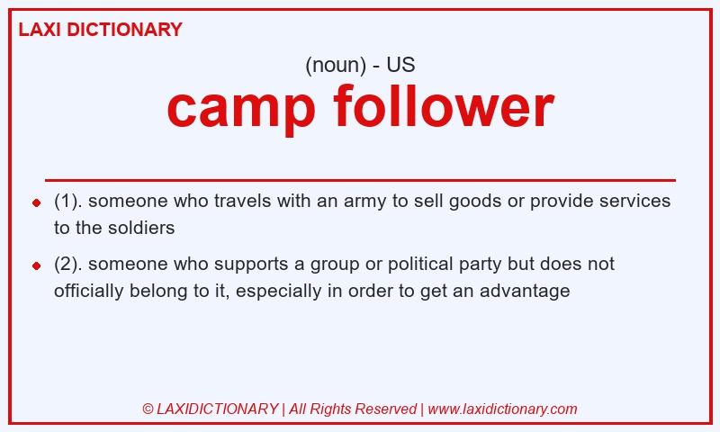 Definition camp follower in American English