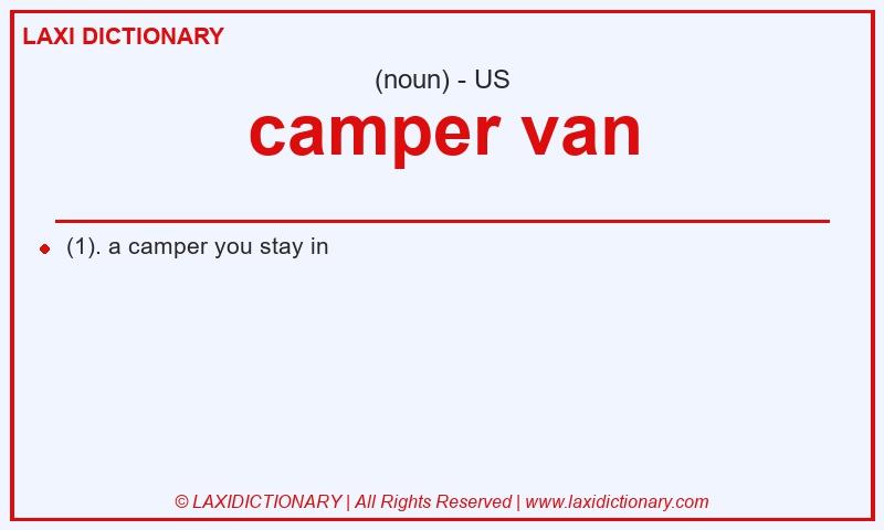Definition camper van in American English