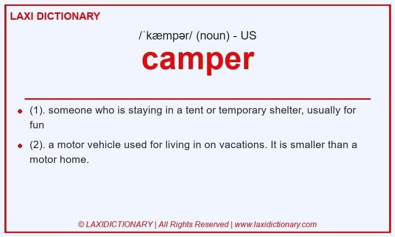 Definition camper in American English
