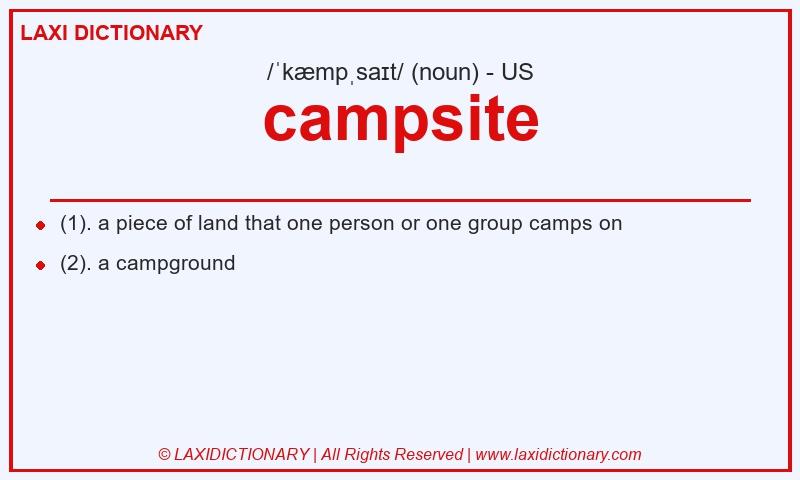 Definition campsite in American English
